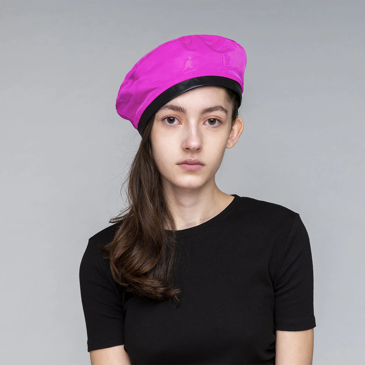 Nylon Plush Reversible Beret