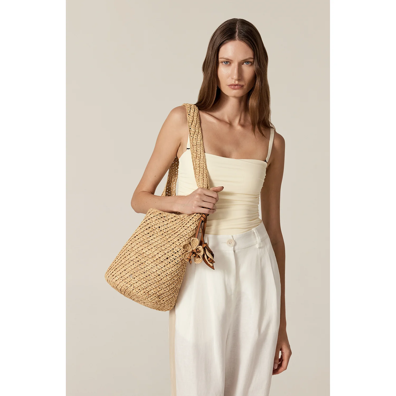 Lani Raffia Crochet Sac