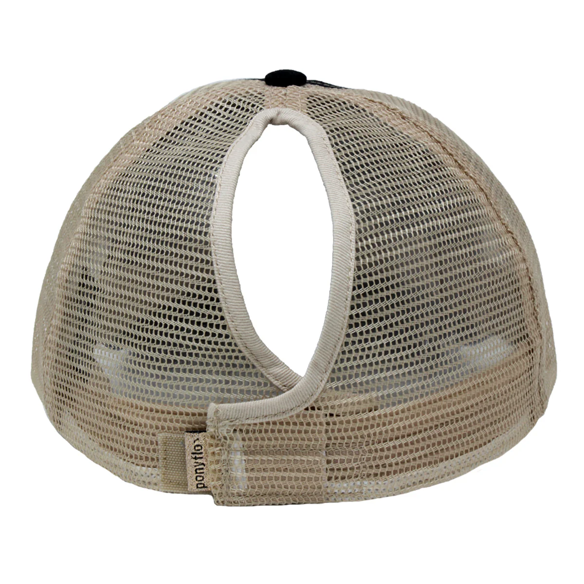 Peace Sign Mesh Back Ponyflo Baseball Cap