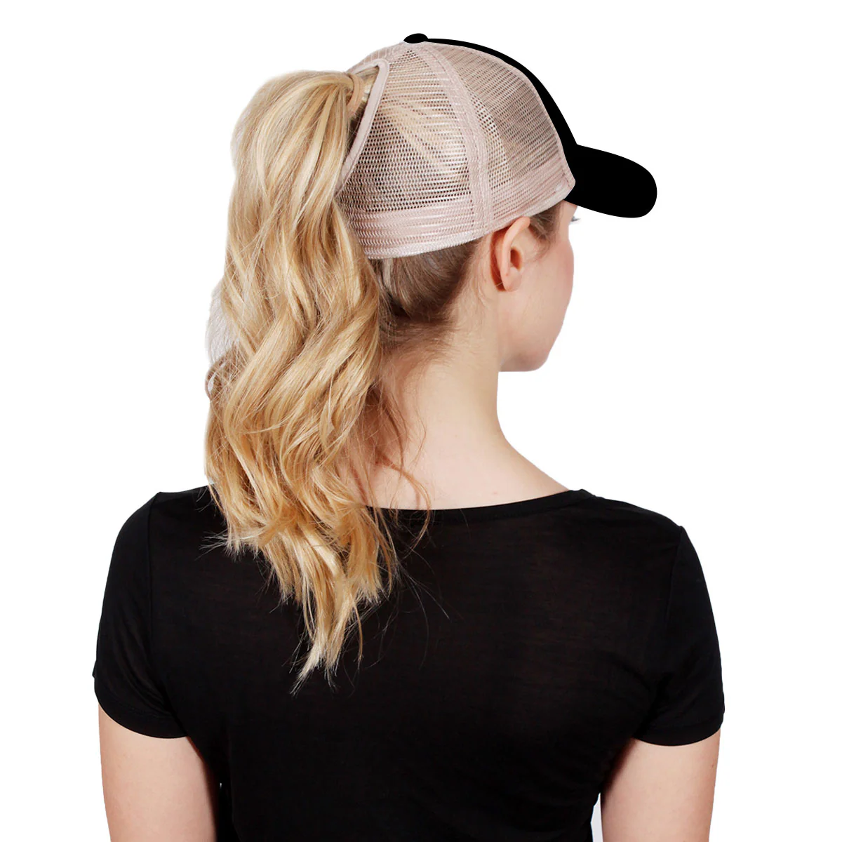 Peace Sign Mesh Back Ponyflo Baseball Cap