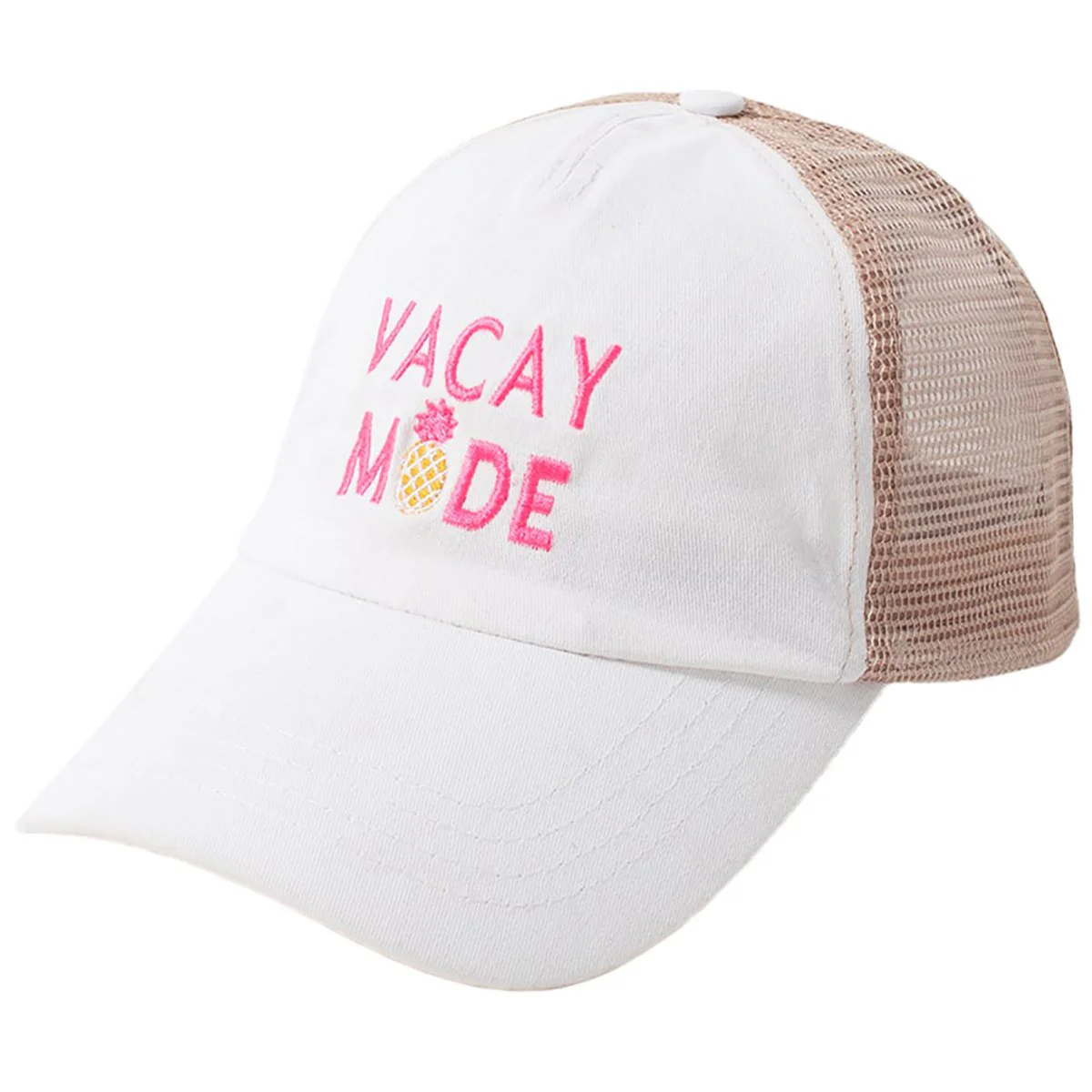 Vacay Mode Mesh Back Ponyflo Baseball Cap