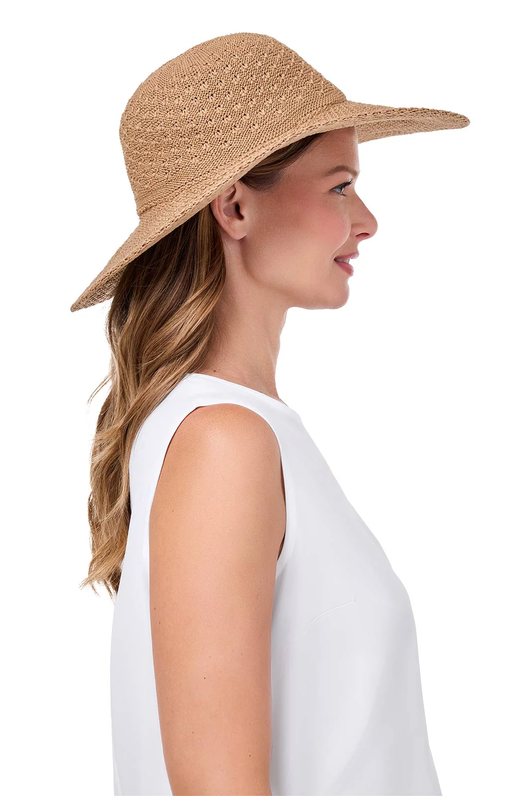 1751-perla-packable-wide-brim-hat-tan-5.webp Perla Packable Wide Brim Hat | Tan