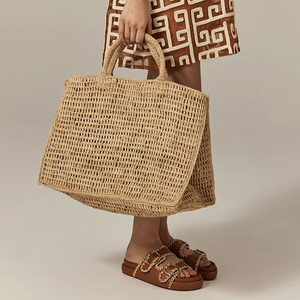 Anika Raffia Crochet Tote
