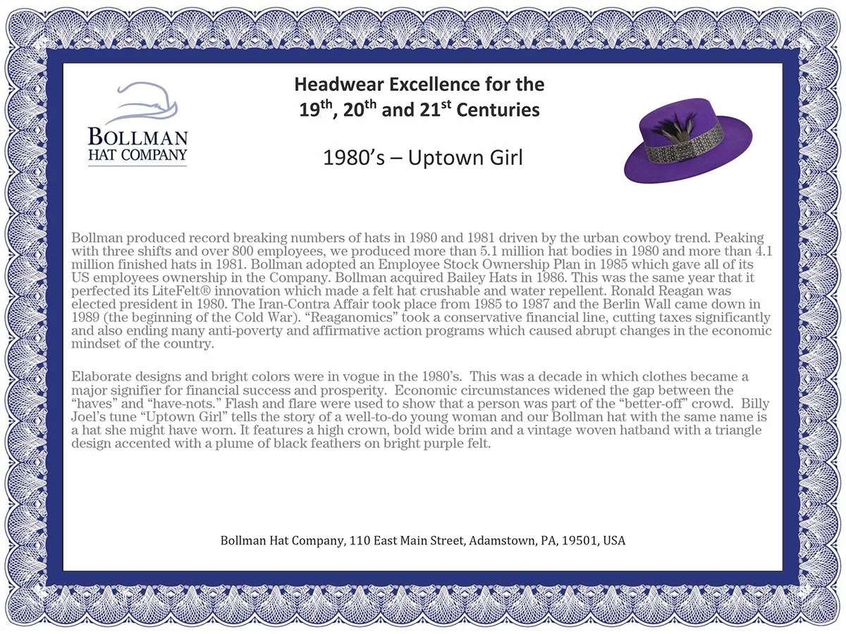 1980s Bollman Heritage Collection Uptown Girl