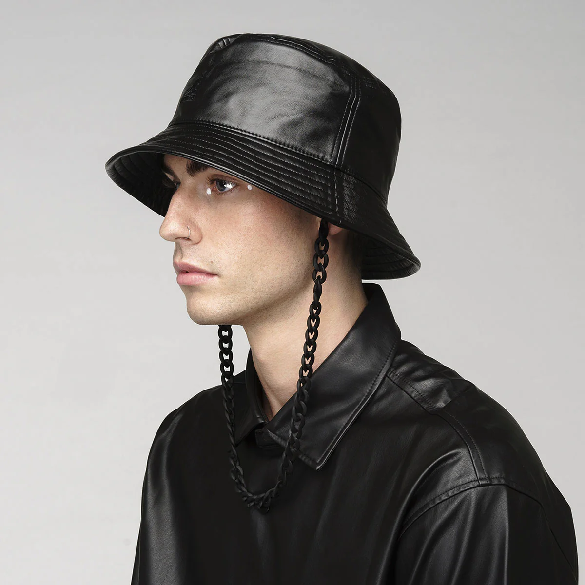 Chain Faux Leather Bucket