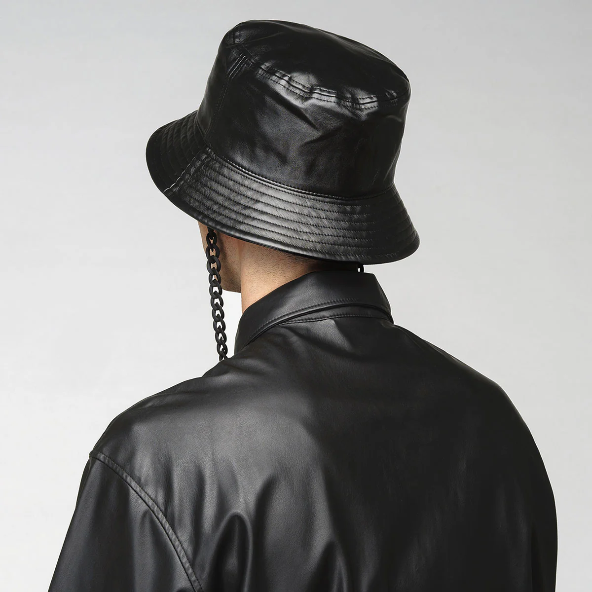 Chain Faux Leather Bucket