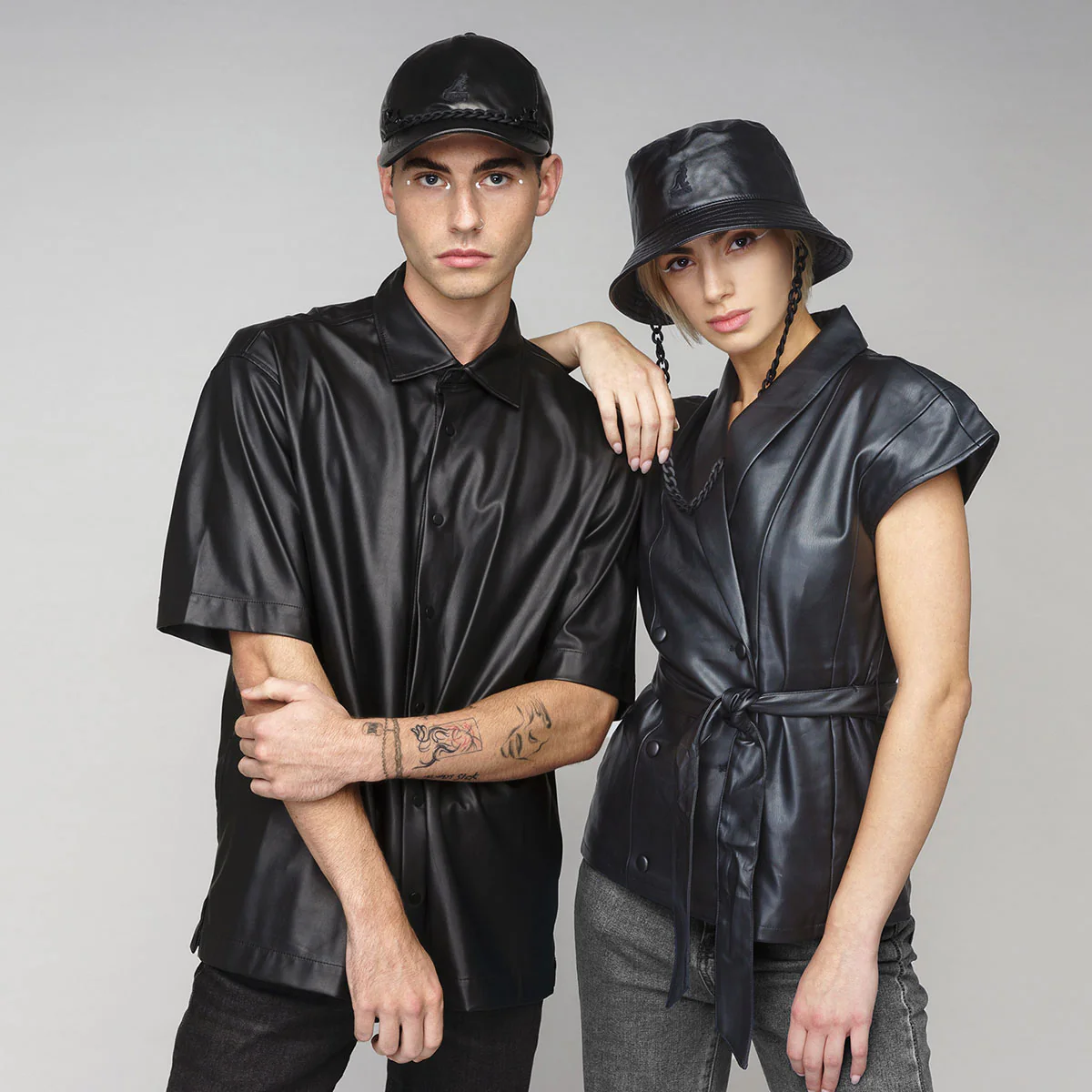 Chain Faux Leather Bucket