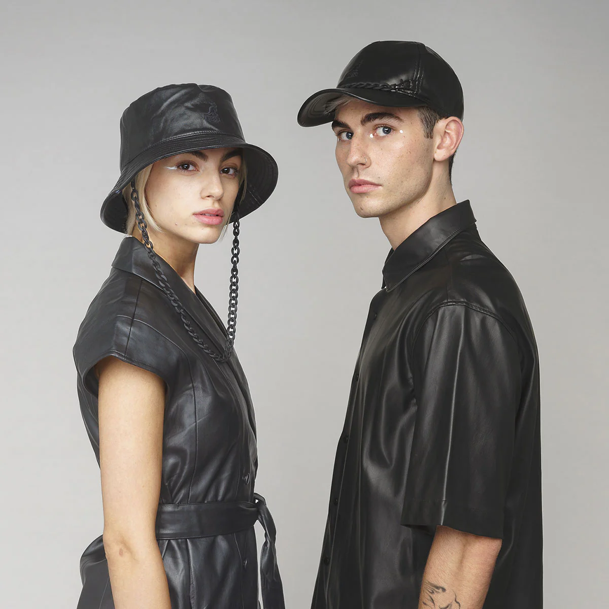 Chain Faux Leather Bucket