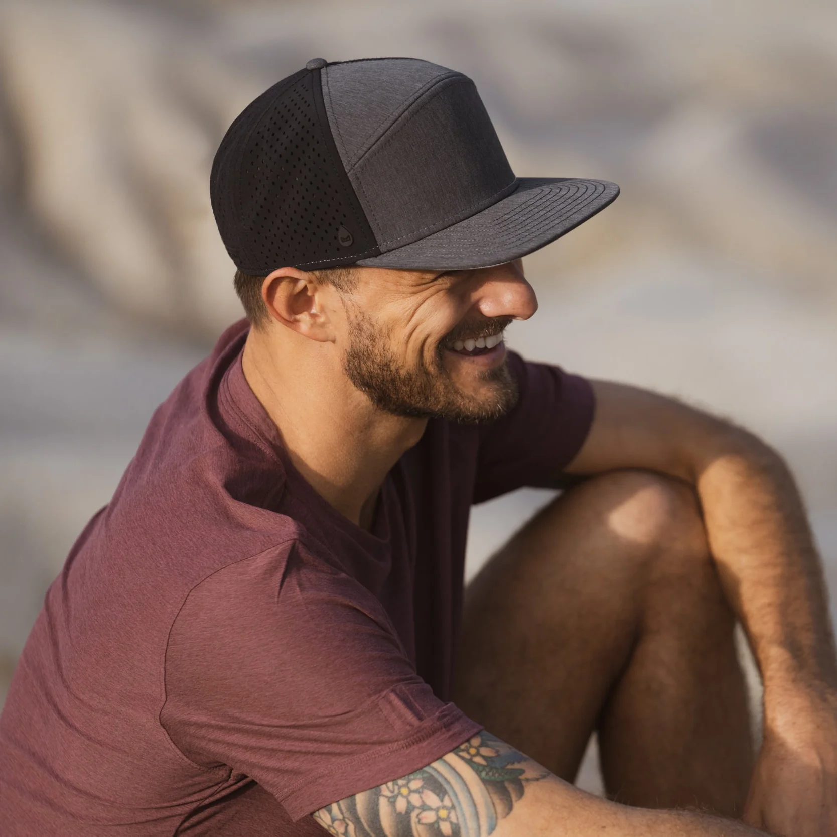 Hydro Trenches Icon Baseball Cap - Heather Charcoal/Black